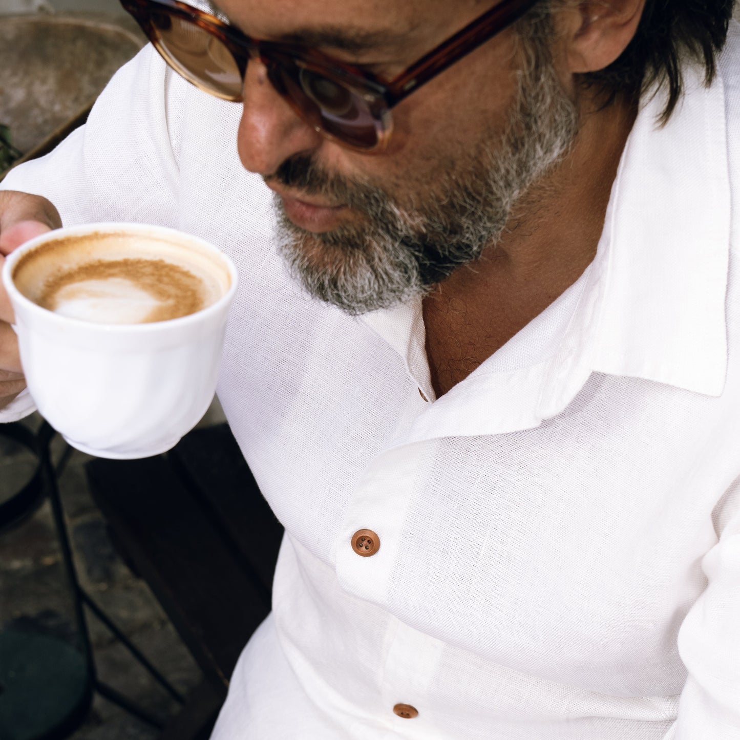 White 100% organic hemp shirt