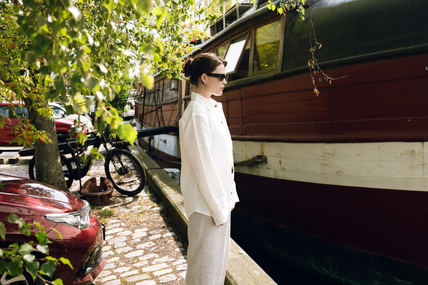 White 100% organic hemp shirt