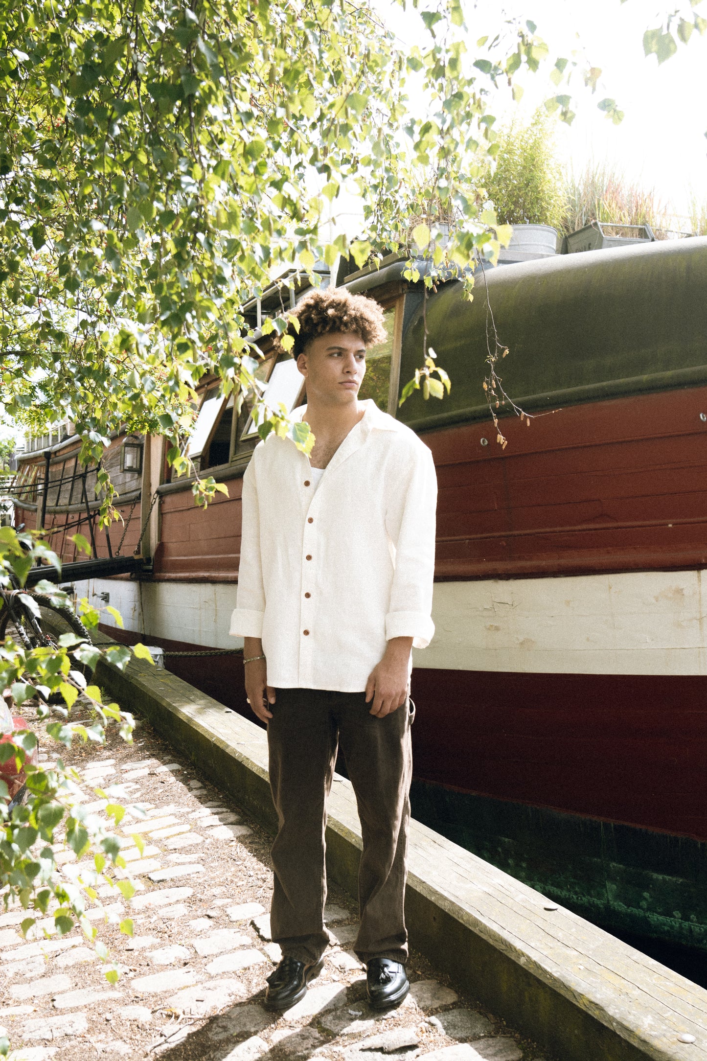 White 100% organic hemp shirt