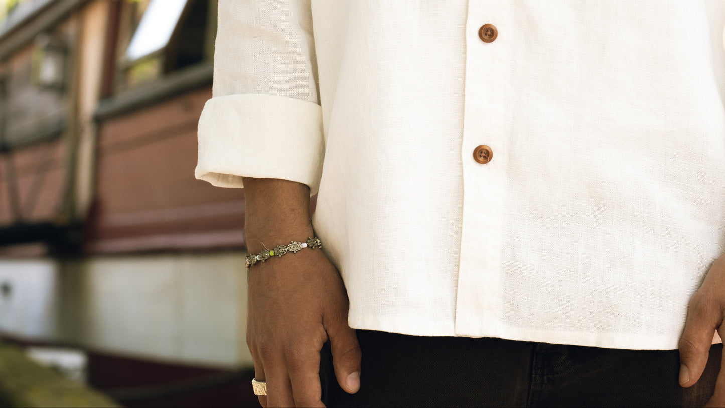White 100% organic hemp shirt