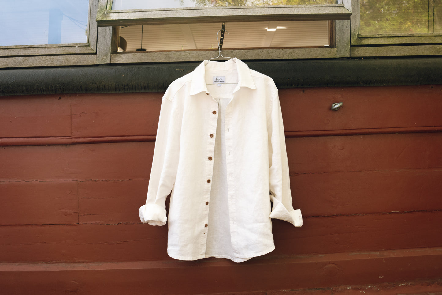 White 100% organic hemp shirt