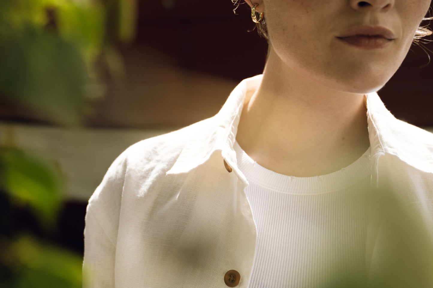 White 100% organic hemp shirt