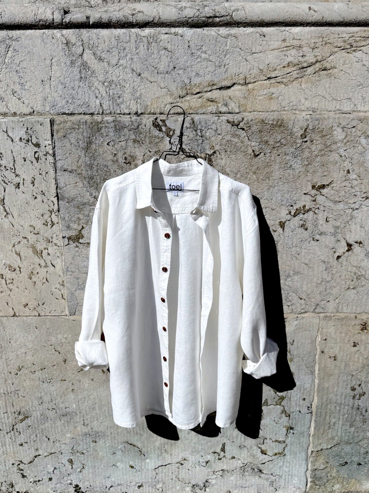White 100% organic hemp shirt
